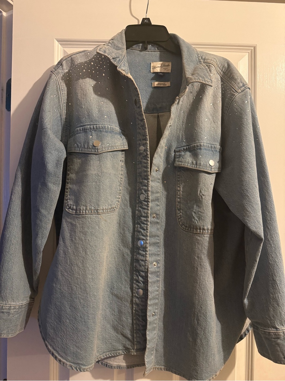 Universal Thread Light Blue Denim Jacket with Stud Accents